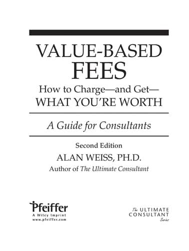 Cover of Value-Based Fees by Alan Weiss